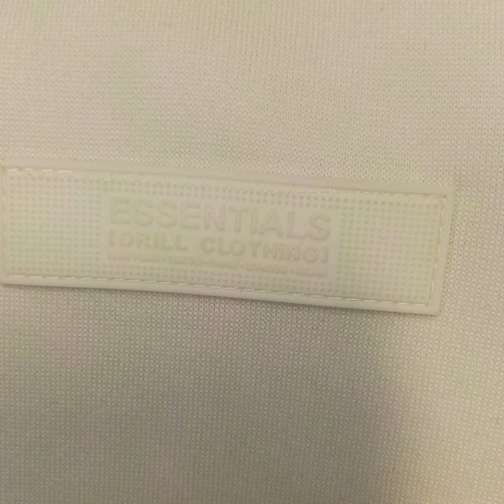 Essentials White Raised Patch Short Sleeve Hooded… - image 1